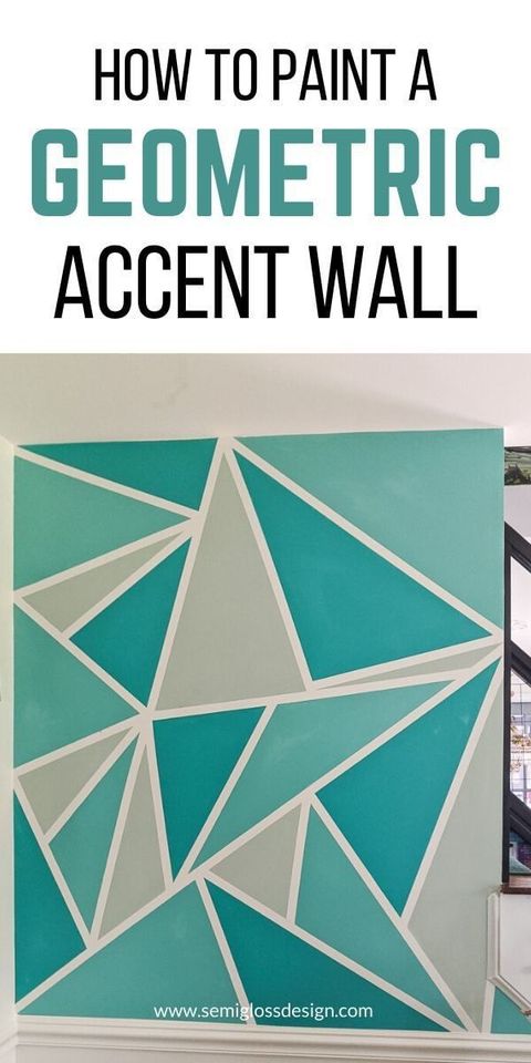 The Easy Way To Paint A Geometric Accent Wall - Semigloss Design | Wall ... pertaining to The DIY Geometric Wall Paint Trick I Wish Someone Had Told Me Earlier