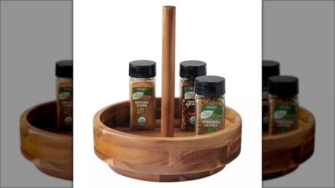 The Wooden Aldi Kitchen Organizer That Looks High-End For A Low Price regarding Exploring the design principles behind aldi's popular rotating condiment caddies