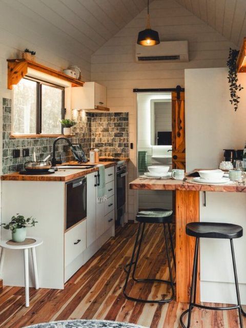 This Tiny House Has A Separate Nook For Utilities - Homecrux pertaining to Tiny House Small Kitchen Tour