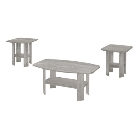 Three Piece Table Set: Coffee & 2 End Tables With Storage, Grey ... for Bayliss 3-Piece Table Set