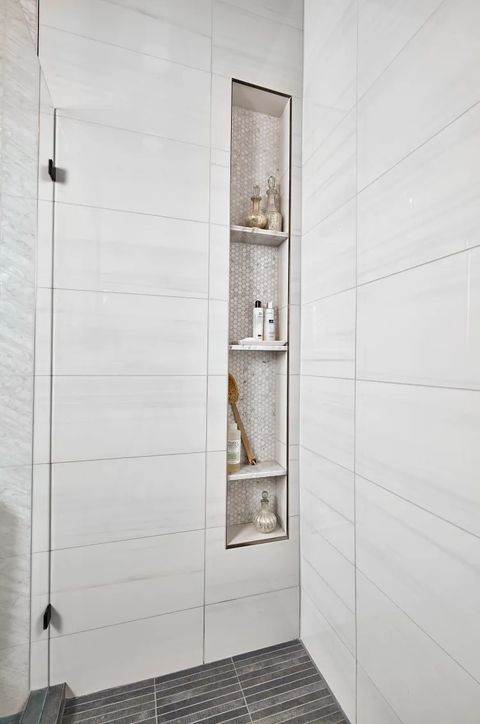 Tile Recessed Shower Shelf Ideas | Recessed Shower Shelf, Bathroom ... with regard to Installing a Recessed Shower Shelf Without Breaking the Bank