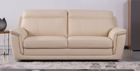 Top-Grain Italian Leather Beige Three Piece Sofa Set Philadelphia ... inside Beyond Size Factors That Determine Sofa Quality and Longevity