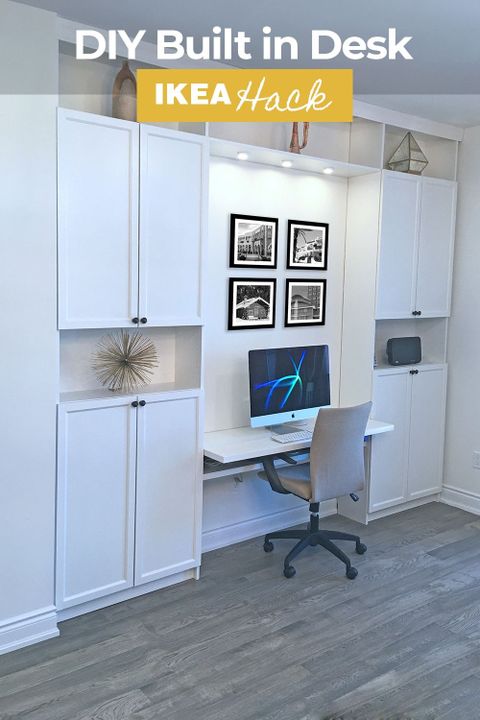Transform Your Home Office With This Easy Diy Built In Desk. You Can ... throughout Diy Built In Office Home