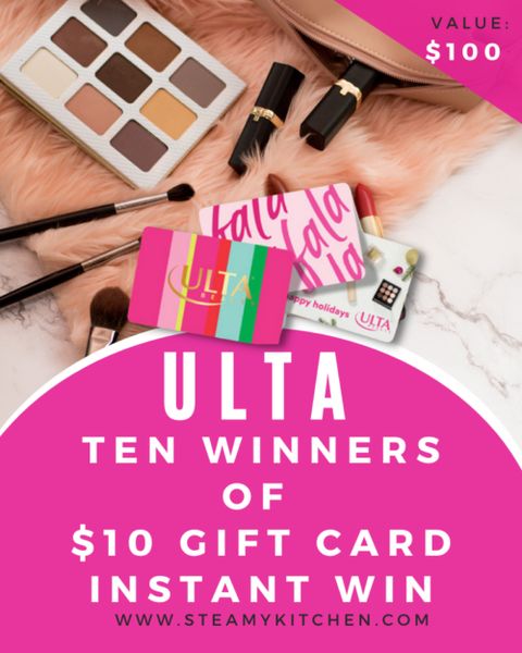 Ulta Gift Card Instant Win! • Steamy Kitchen Recipes Giveaways with regard to Instant Gift Cards Ikea Lego Ulta