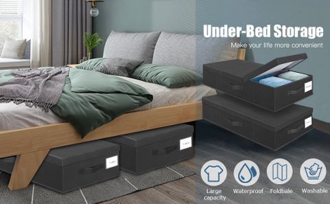 Underbed Storage Containers Bin With Lids (Set Of 2) Large Under Bed ... within Create More Room in Your Bedroom with Smart Storage Solutions