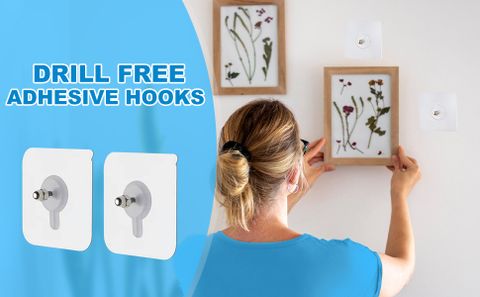 Upgraded Drill Free Adhesive Hooks, Reusable Adhesive Wall Mount Screw ... in Why Most Small Apartment Hooks Don't Work (And What Actually Does)