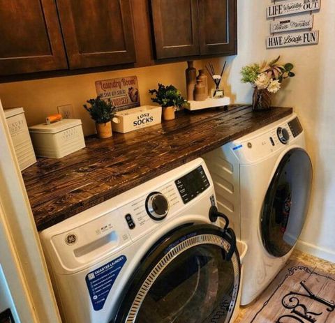 Washer And Dryer Countertop, Laundry Room Organization, Farmhouse ... inside Laundry Room Countertop Organizers
