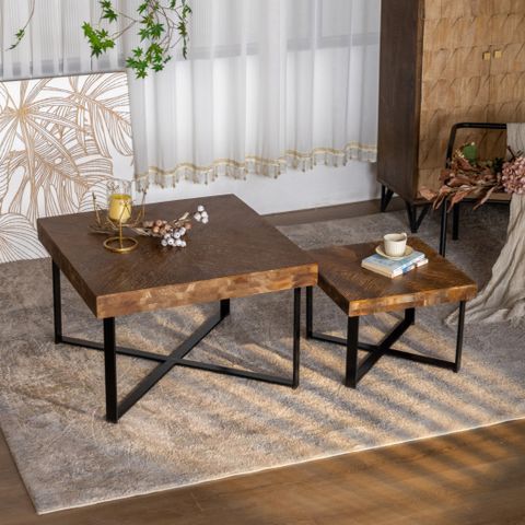 Wenty 2 - Piece Solid Wood Top Living Room Table Set - Wayfair Canada inside Preserving heritage craftsmanship in today's Ethan 2-piece carved solid wood sets