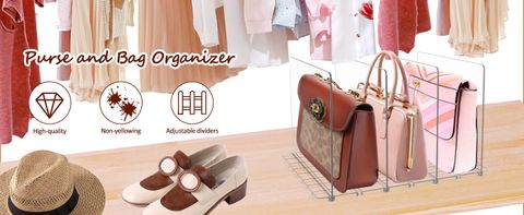 Amazon.com: Cutora 2Pack Purse And Bag Organizer For Closet Adjustable ... pertaining to Effective Zero-Cost Solutions for Your Handbag Organization