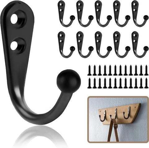 Amazon.com: Fancy Nova 12Pcs Wall Mounted Hooks, Zinc Alloy, Black ... with regard to Wall Hooks Small Space Storage
