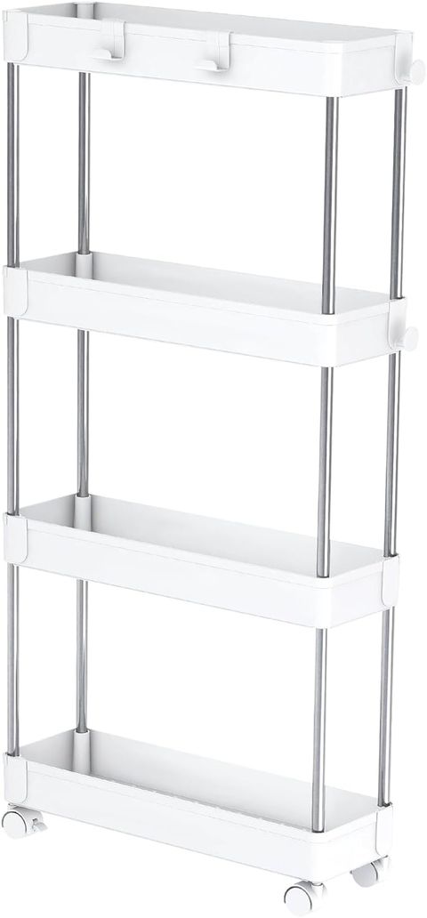 Amazon.com: Minmallife 4 Tier Slim Rolling Cart - Slim Rolling Storage ... with regard to Slim Rolling Storage Carts Cramped