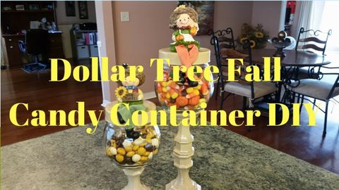 Dollar Tree Fall Glass Candy Container Diy - Youtube pertaining to Creative Ways to Use Dollar Tree Candy Organizers in Your Home