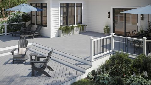 Gray Composite Decking: Best Color Options By Top Brands | Premium ... in Understanding the timeless appeal of gray composite decks with white railings