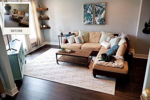 Living Room Makeover - Fresh Living Space With Bold Details with regard to Satisfying Makeover Living Room